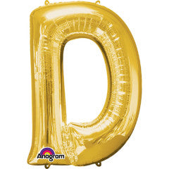 Anagram 34 inch LETTER D - ANAGRAM - GOLD Foil Balloon 32953-01-A-P