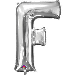 Anagram 34 inch LETTER F - ANAGRAM - SILVER Foil Balloon 32956-01-A-P