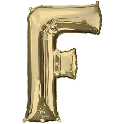 Anagram 34 inch LETTER F - ANAGRAM - WHITE GOLD Foil Balloon 44642-01-A-P