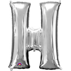 Anagram 34 inch LETTER H - ANAGRAM - SILVER Foil Balloon 32960-01-A-P