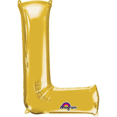Anagram 34 inch LETTER L - ANAGRAM - GOLD Foil Balloon 32970-01-A-P