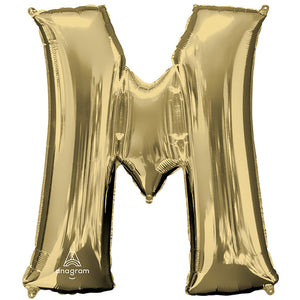 Anagram 34 inch LETTER M - ANAGRAM - WHITE GOLD Foil Balloon 44595-01-A-P