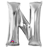 Anagram 34 inch LETTER N - ANAGRAM - SILVER Foil Balloon 32973-01-A-P