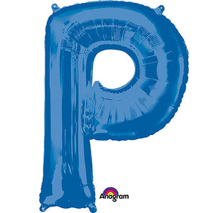 Anagram 34 inch LETTER P - ANAGRAM - BLUE Foil Balloon 35431-01-A-P