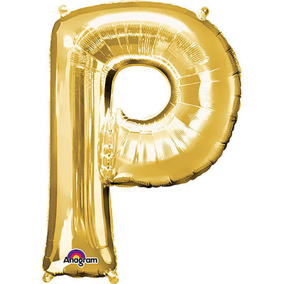 Anagram 34 inch LETTER P - ANAGRAM - GOLD Foil Balloon 32978-01-A-P