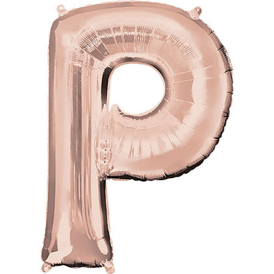 Anagram 34 inch LETTER P- ANAGRAM - ROSE GOLD Foil Balloon 36579-01-A-P
