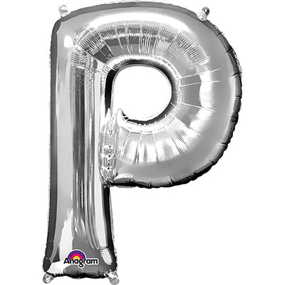 Anagram 34 inch LETTER P - ANAGRAM - SILVER Foil Balloon 32977-01-A-P