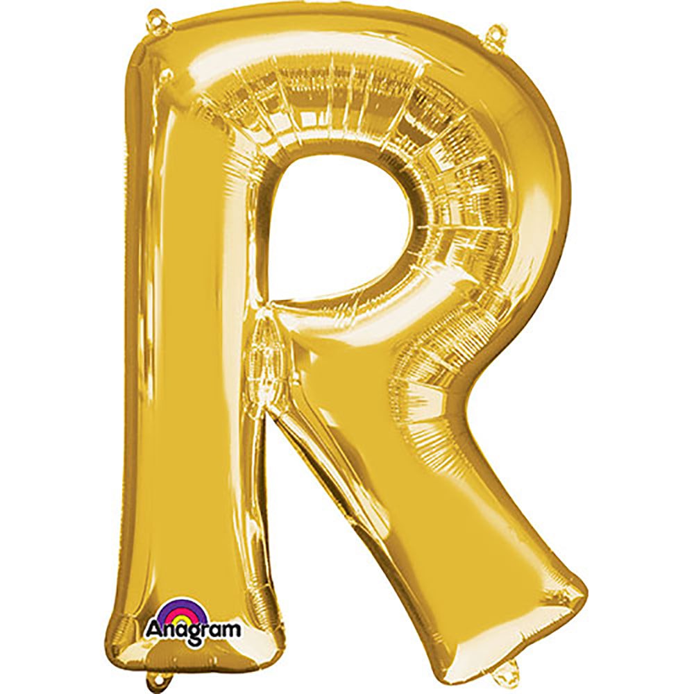 Anagram 34 inch LETTER R - ANAGRAM - GOLD Foil Balloon 32982-01-A-P
