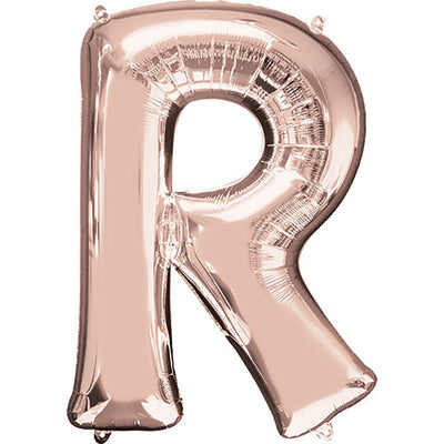 Anagram 34 inch LETTER R - ANAGRAM - ROSE GOLD Foil Balloon 36581-01-A-P
