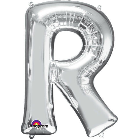 34 inch Anagram Letter R - Silver Foil Balloon - 32981 - LA Balloons