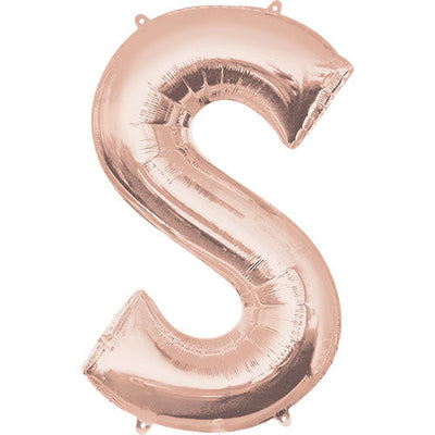 Anagram 34 inch LETTER S - ANAGRAM - ROSE GOLD Foil Balloon 36582-01-A-P