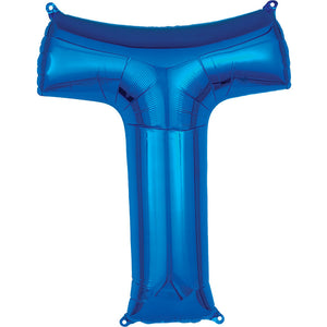 Anagram 34 inch LETTER T - ANAGRAM - BLUE Foil Balloon 35439-01-A-P
