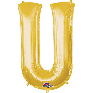 Anagram 34 inch LETTER U - ANAGRAM - GOLD Foil Balloon 32988-01-A-P