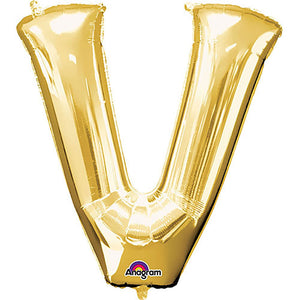 Anagram 34 inch LETTER V - ANAGRAM - GOLD Foil Balloon 32992-01-A-P