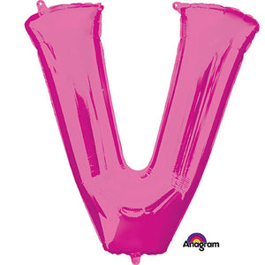 Anagram 34 inch LETTER V - ANAGRAM - PINK Foil Balloon 35444-01-A-P