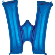 Anagram 34 inch LETTER W - ANAGRAM - BLUE Foil Balloon 35445-01-A-P