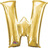Anagram 34 inch LETTER W - ANAGRAM - GOLD Foil Balloon 32994-01-A-P