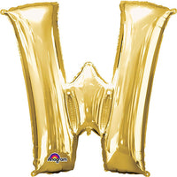 Anagram 34 inch LETTER W - ANAGRAM - GOLD Foil Balloon 32994-01-A-P