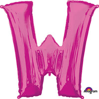 Anagram 34 inch LETTER W - ANAGRAM - PINK Foil Balloon 35446-01-A-P