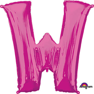 Anagram 34 inch LETTER W - ANAGRAM - PINK Foil Balloon 35446-01-A-P