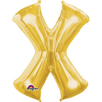 Anagram 34 inch LETTER X - ANAGRAM - GOLD Foil Balloon 32996-01-A-P