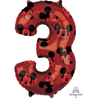 Anagram 34 inch MICKEY MOUSE FOREVER NUMBER 3 Foil Balloon 39883-01-A-P