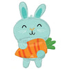 Anagram 34 inch MINTY BUNNY WITH CARROT Foil Balloon 45160-01-A-P