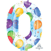 Anagram 34 inch NUMBER 0 - ANAGRAM - BALLOONS & STREAMERS Foil Balloon 28243-01-A-P
