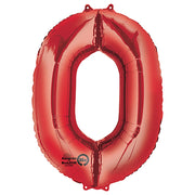 Anagram 34 inch NUMBER 0 - ANAGRAM - RED Foil Balloon 28271-01-A-P