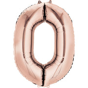 Anagram 34 inch NUMBER 0 - ANAGRAM - ROSE GOLD Foil Balloon 36190-01-A-P