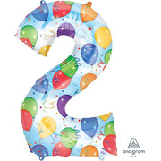 Anagram 34 inch NUMBER 2 - ANAGRAM - BALLOONS & STREAMERS Foil Balloon 28247-01-A-P