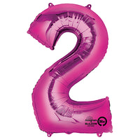 Anagram 34 inch NUMBER 2 - ANAGRAM - PINK Foil Balloon 28278-01-A-P