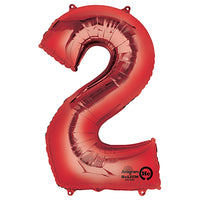 Anagram 34 inch NUMBER 2 - ANAGRAM - RED Foil Balloon 28277-01-A-P
