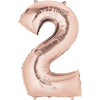Anagram 34 inch NUMBER 2 - ANAGRAM - ROSE GOLD Foil Balloon 36212-01-A-P