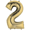 Anagram 34 inch NUMBER 2 - ANAGRAM - WHITE GOLD Foil Balloon 44604-01-A-P