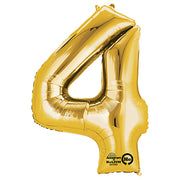 Anagram 34 inch NUMBER 4 - ANAGRAM - GOLD Foil Balloon 28250-01-A-P