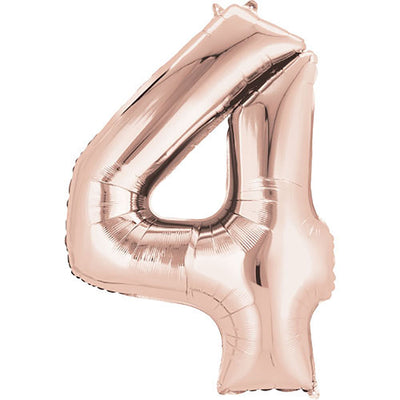 Anagram 34 inch NUMBER 4 - ANAGRAM - ROSE GOLD Foil Balloon 36215-01-A-P