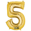 Anagram 34 inch NUMBER 5 - ANAGRAM - GOLD Foil Balloon 28252-01-A-P