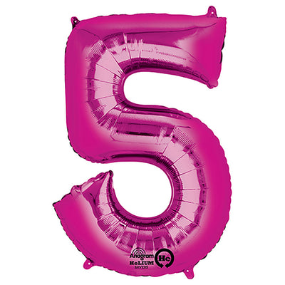 Anagram 34 inch NUMBER 5 - ANAGRAM - PINK Foil Balloon 28287-01-A-P