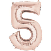 Anagram 34 inch NUMBER 5 - ANAGRAM - ROSE GOLD Foil Balloon 36216-01-A-P
