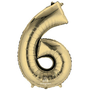 Anagram 34 inch NUMBER 6 - ANAGRAM - WHITE GOLD Foil Balloon 44640-01-A-P