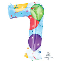 Anagram 34 inch NUMBER 7 - ANAGRAM - BALLOONS & STREAMERS Foil Balloon 28257-01-A-P