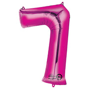 Anagram 34 inch NUMBER 7 - ANAGRAM - PINK Foil Balloon 28293-01-A-P