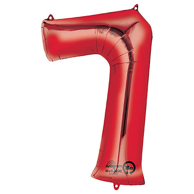 Anagram 34 inch NUMBER 7 - ANAGRAM - RED Foil Balloon 28292-01-A-P