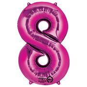 Anagram 34 inch NUMBER 8 - ANAGRAM - PINK Foil Balloon 28296-01-A-P