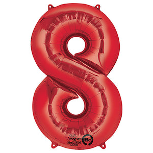 Anagram 34 inch NUMBER 8 - ANAGRAM - RED Foil Balloon 28295-01-A-P