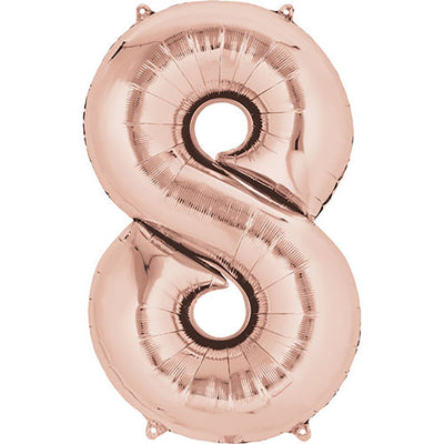 Anagram 34 inch NUMBER 8 - ANAGRAM - ROSE GOLD Foil Balloon 36219-01-A-P