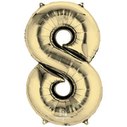 Anagram 34 inch NUMBER 8 - ANAGRAM - WHITE GOLD Foil Balloon 44669-01-A-P