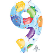 Anagram 34 inch NUMBER 9 - ANAGRAM - BALLOONS & STREAMERS Foil Balloon 28261-01-A-P