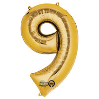 Anagram 34 inch NUMBER 9 - ANAGRAM - GOLD Foil Balloon 28260-01-A-P
